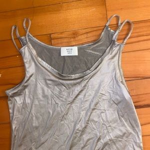 Maryam Nassir Zadeh Silver Slip dress midi